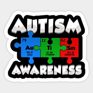 Chemistry Autism Awareness Puzzle Elements Sticker